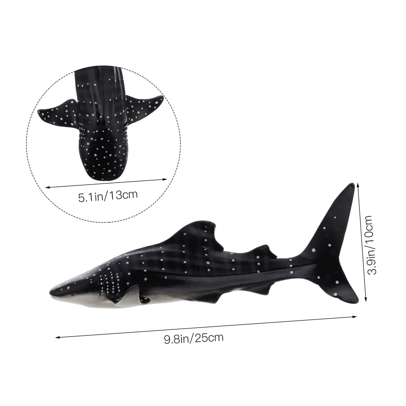 Modelo de Simulación de Tiburón Ballena Negro de Plástico