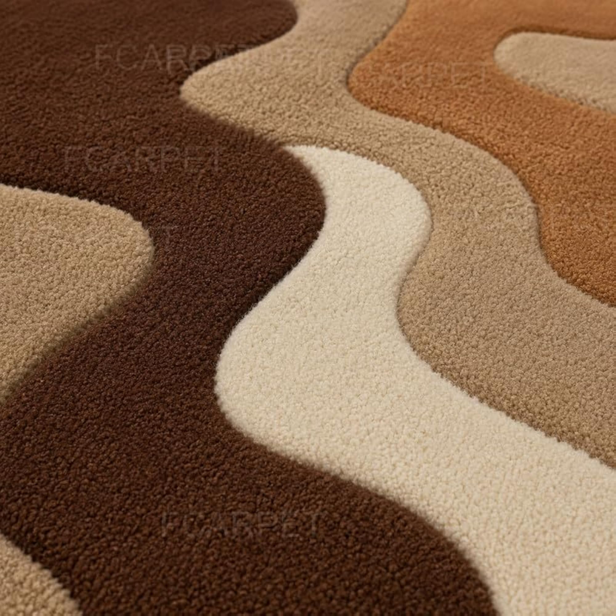 Luxury Multicolor Hand Tufted Irregular Shape Carpet, 3 x 5 Feet