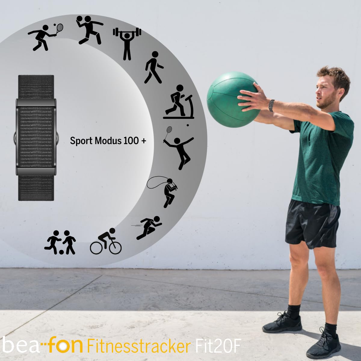 Beafon Fitness Tracker, braccialetto fitness, contapassi, modalità sport 100+, calorie bruciate, pressione sanguigna, frequenza cardiaca, ossigeno nel sangue, misurazione dello stress, monitoraggio