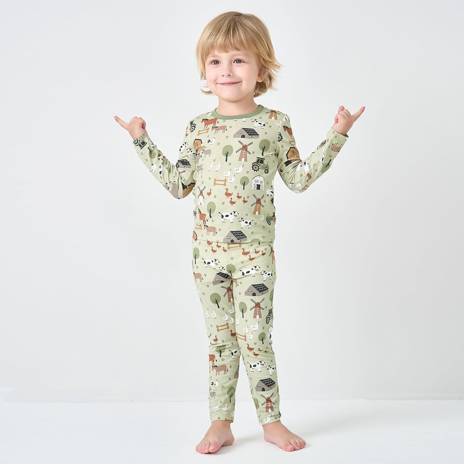 pureborn Baby Toddler Kids Viscose from Bamboo Pajamas Set Pjs 2pcs 18M-8Y - Image 2