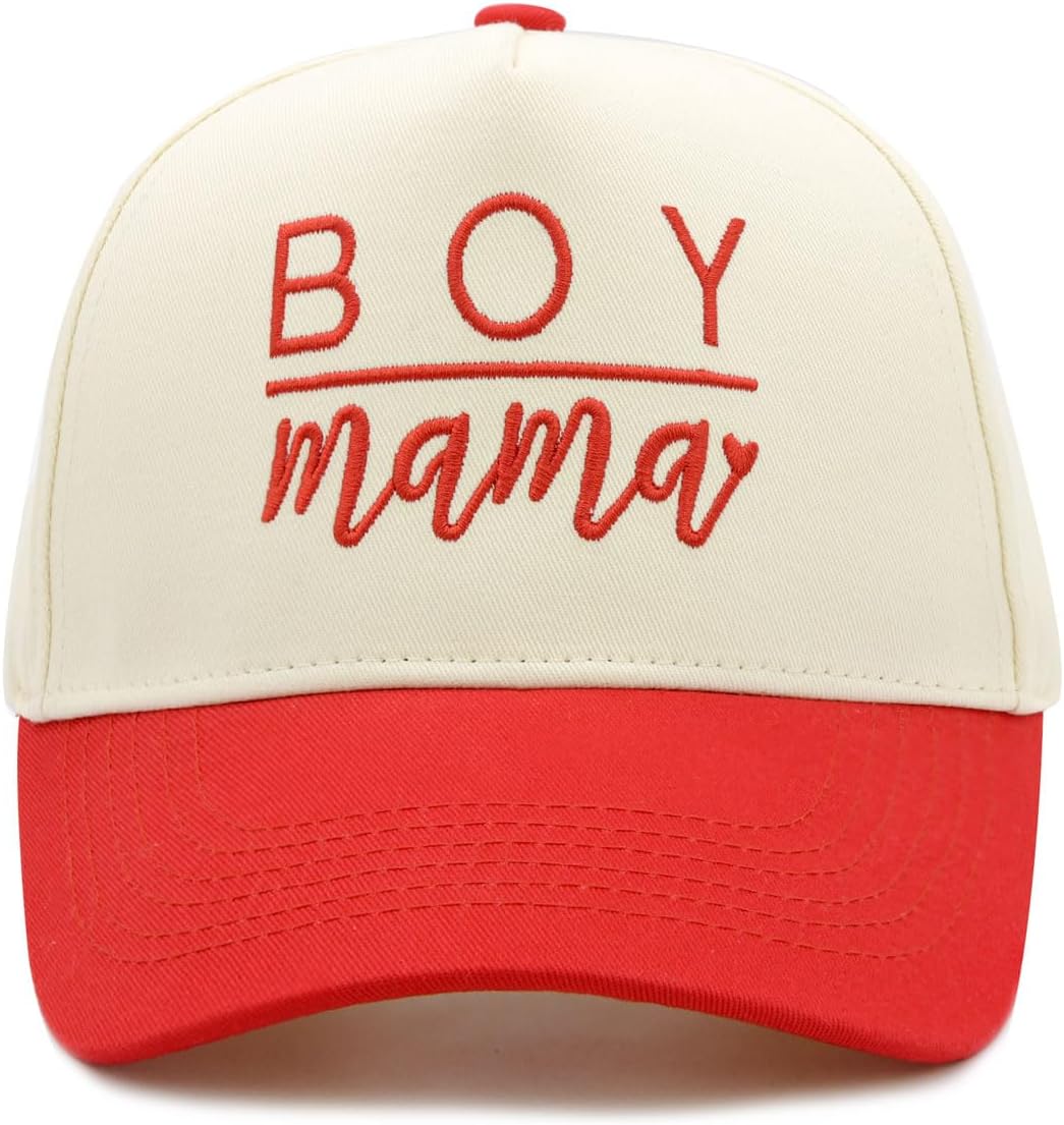 Waldeal Boy Mama Trucker Hats for Women, Two Tone Snapback Cap Embroidered Boy Mom Baseball Cap, Christmas Birthday Gifts - Image 8