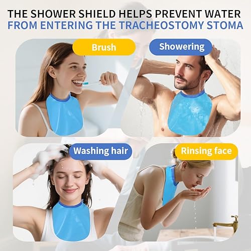 Miniatura 4 de Cubierta de ducha para traqueotomía, protector de estoma para traqueotomía, laringectomía, impermeable, protector de estoma de cuello, ajustable