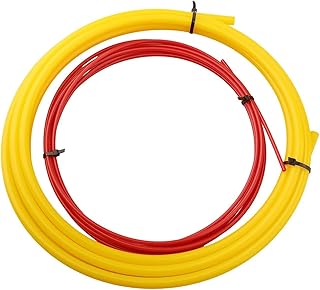 Kit de doblador de tubos de cobre de plástico PE con tira de goma integrada para tubos de 1/4 pulgadas (rojo) y 1/2 pulgada (amarillo), juego de herramientas de flexión de 4 m