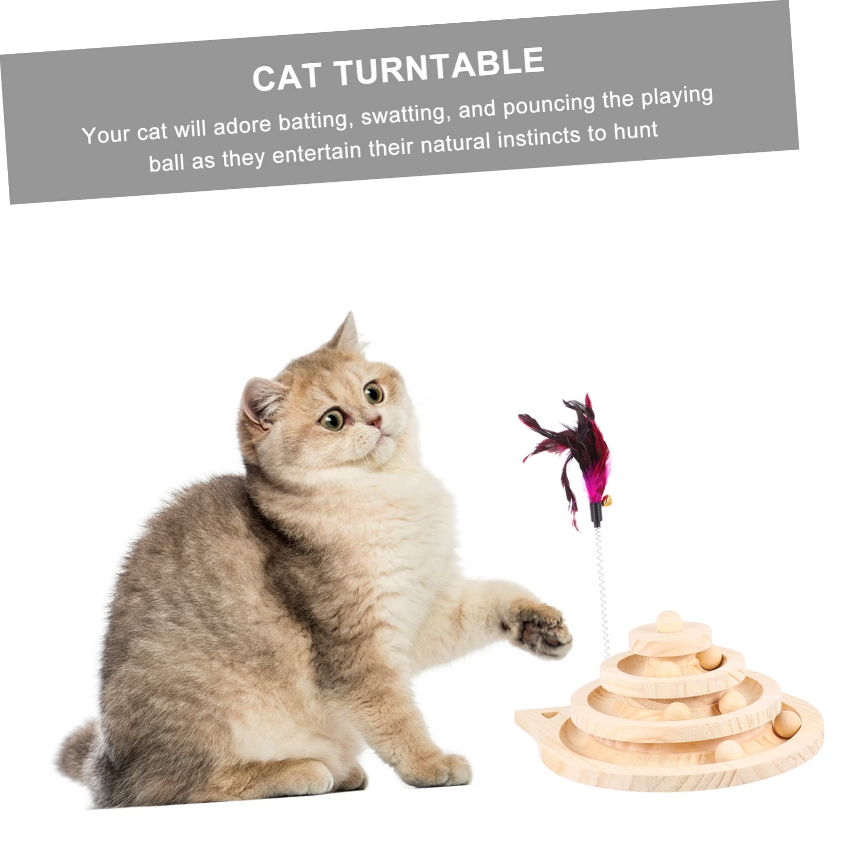 UPKOCH Toy pour Chaton avec Circuit Tournant à Couches et Billes Interactif pour Chat Favorise et Amusement des Félins