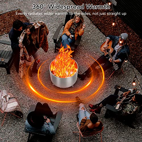 20.5" Smokeless Fire Pit with Air Switch, Wood Burning Portable Stainless Steel Outdoor Firepit with Stand and Ash Pan,Ideal for Camping for Backyard Patio and Picnic H: 11.5 in, 18.7 lbs