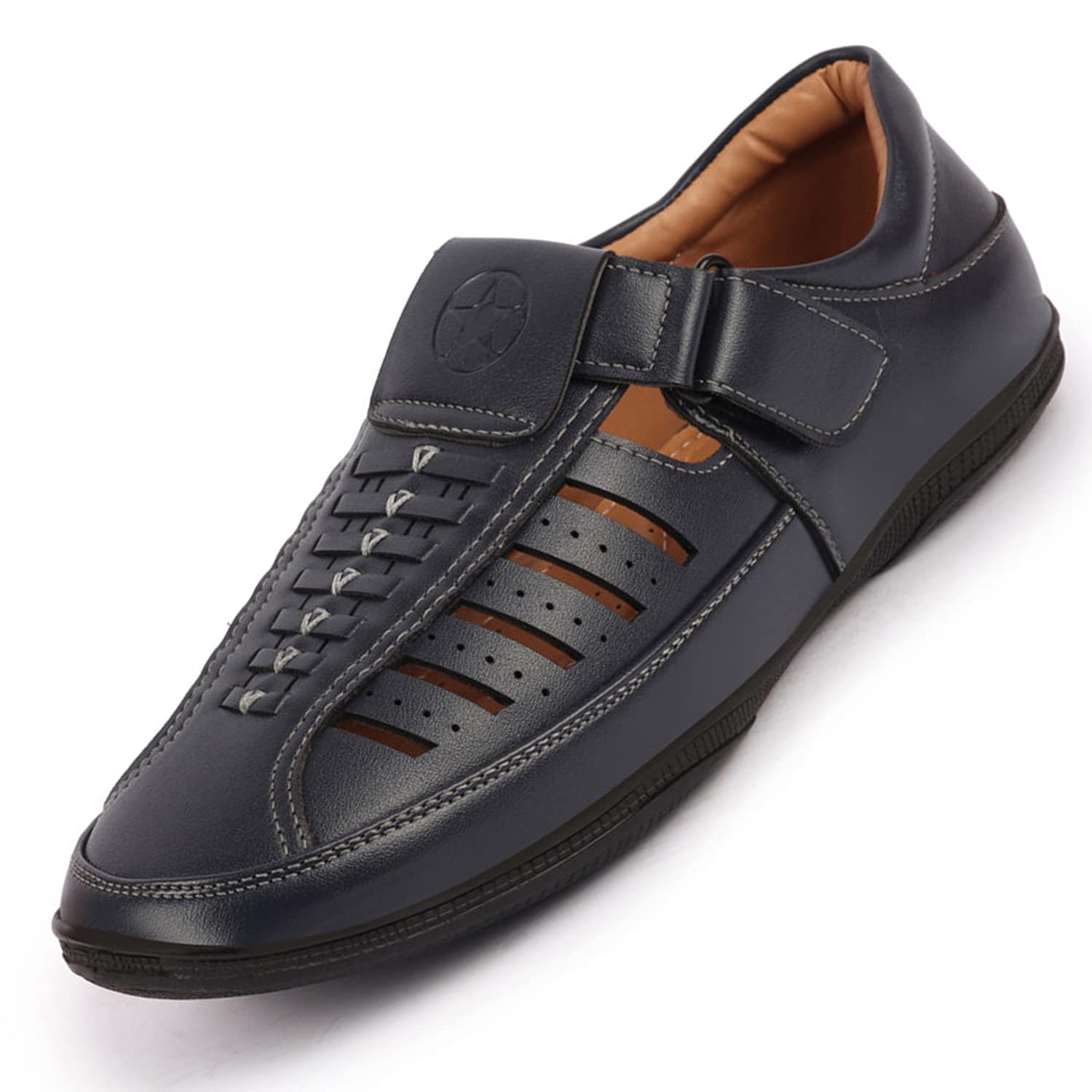 FAUSTO FST FOSMS-2006 BLUE-44 Mens Blue Laser Cut and Stitched Roman Sandal with Buckle Strap (10 UK) (B0BBRTJMBN) Amazon Price History, Amazon Price Tracker
