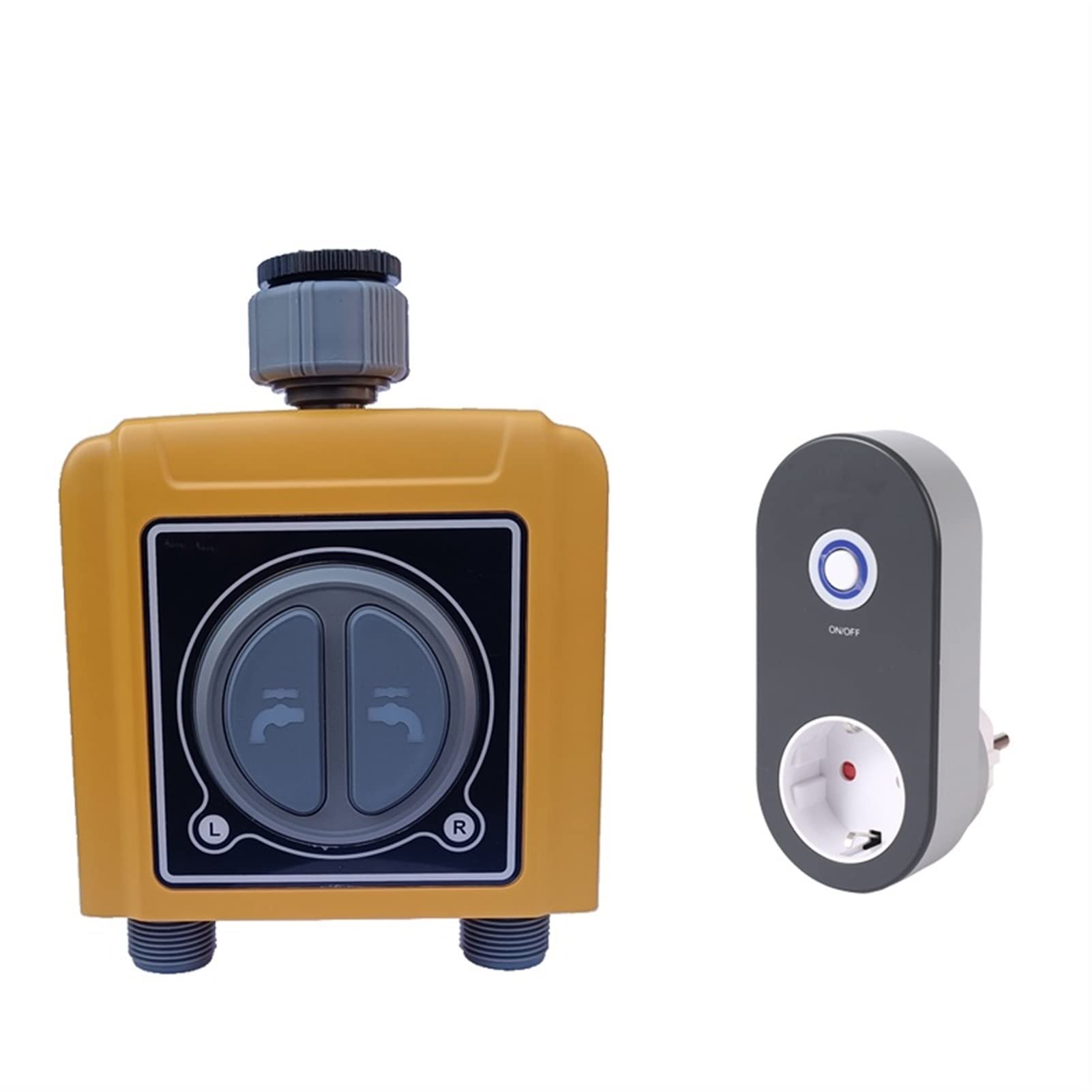 Wassertimer 2 Zonen Sprinkler Timer, Wassertimer Tuya W-LAN Smart Home Garden Automatic Watering Timer Regensensor Bewässerung Controller Schlauchtimer (Color : Branco)