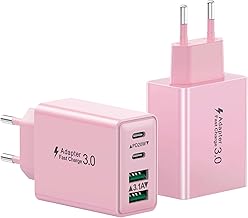 ﻿2-Pack USB C Ladegerät Stecker, 40W 4 Ports USBC Fast Charger, Mehrfach Ladegerät PD Power Adapter+QC Schnellladegerät USB Netzteil für iPhone 16 15 14 13 12 11 Pro Max Plus, iPad, Samsung,Handys