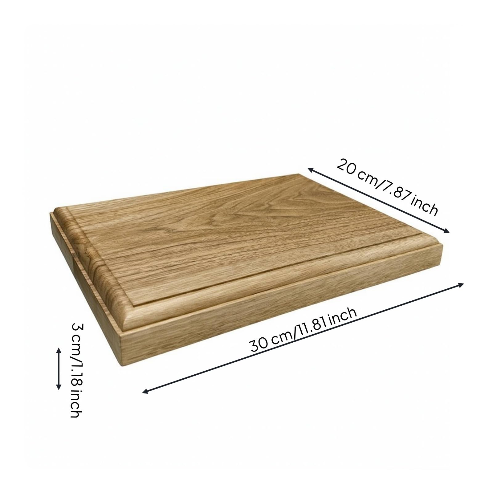 Yajuyi Acryl Präsentationsständer Holz Sockel Podest Displaybasis Erhöhungsblock aus mit Klarer Acrylkante Und Zeitgemäßem für Arbeitsplatte Regalbrett Tisch , 30 X 20 X 3 Cm