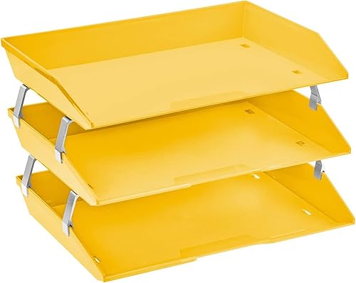 Miniatura 9 de Acrimet Facility - Organizador de archivos de escritorio de plástico de carga lateral de 3 niveles (color azul sólido) Azul