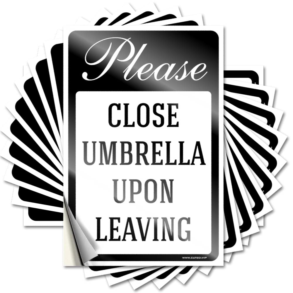 Rv Camping Accessories Student Bumper - Please Close Umbrella Upon Leaving Hard Waterproof Vinyl Sticker(8X12CM)