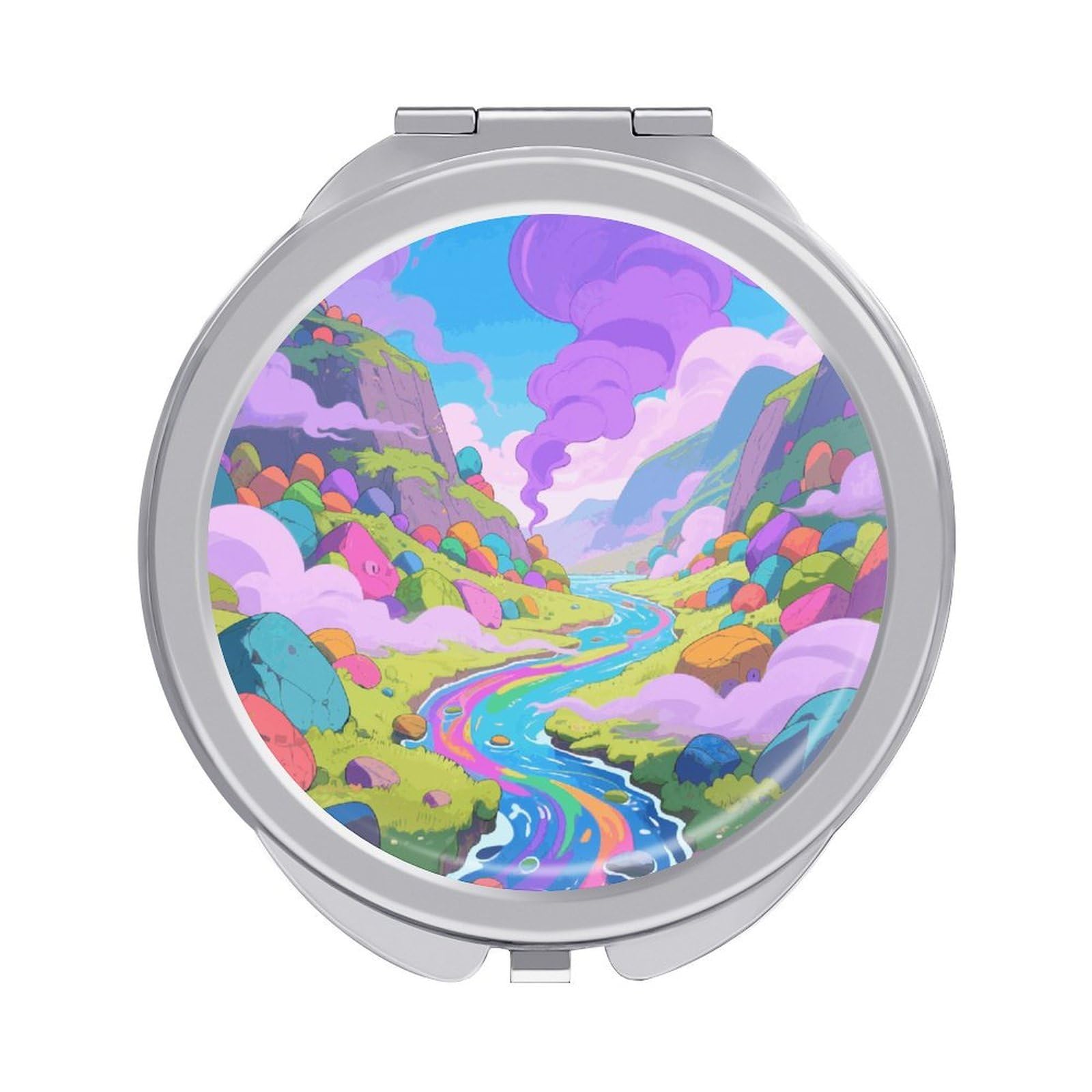 VstaDank Valley Travel Makeup Mirror Fashion Folding Handheld Pocket Mirrors Portable Cute Mini Mirrors Round Compact Mirror for Purse Handbag& Gift Home Outdoor Use