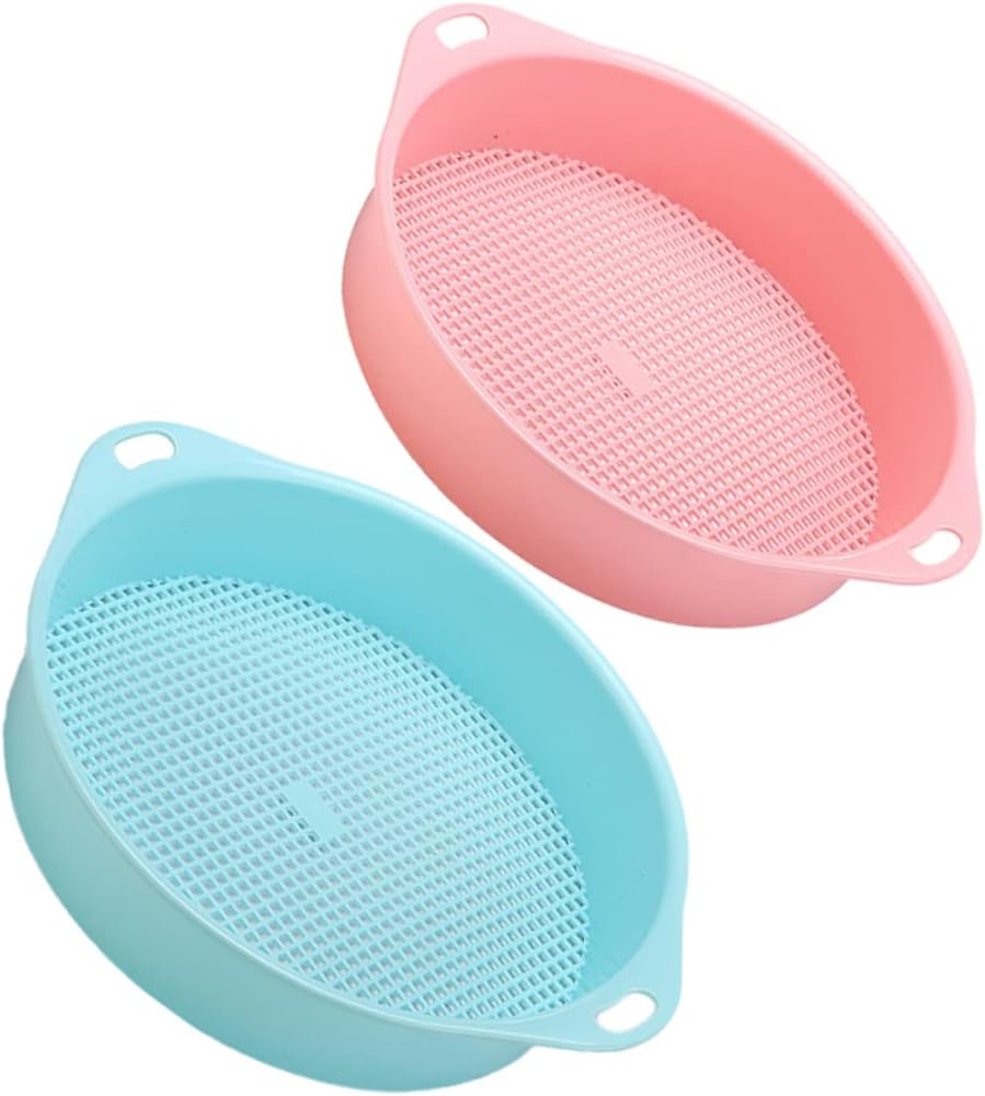 Sosoport 4pcs Plastic Garden Sieve with Handle Lightweight Mesh Tool for Soil and Gravel for Balcony and Gardens Gardening Accessories