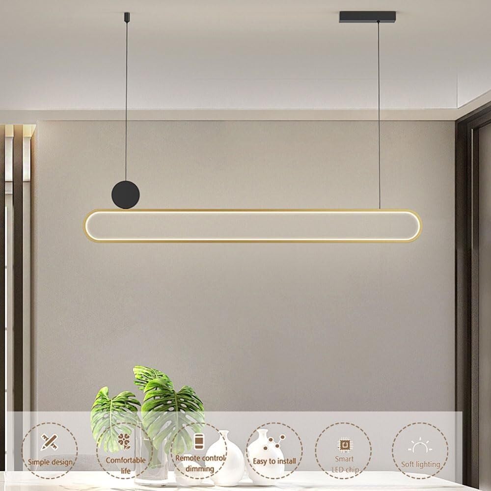 Moderna Illuminazione a Sospensione Circolare a LED dimmerabile lineare a LED in Acrilico, Tavolo da Pranzo Contemporaneo, Ingresso, Isola della Cucina con Luce a Sospensione remota