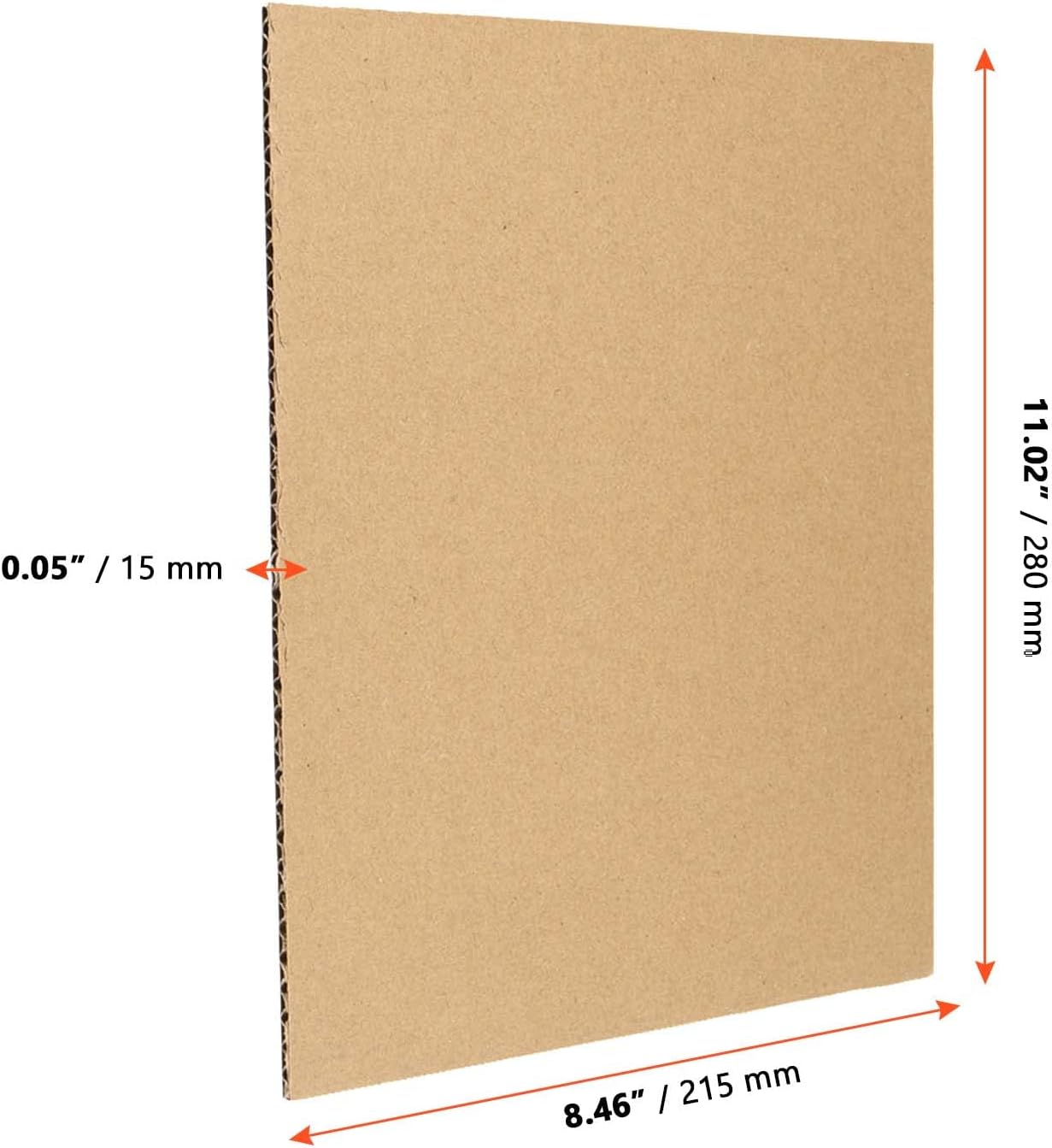 SINJEUN 150 Pack 11 x 8.5 Inch Corrugated Cardboard Sheets, 1/16 Inch Thick Brown Kraft Cardboard Sheets for Crafts, Flat Cardboard Filler Insert Sheet Pads for Packing, Mailing, Moving