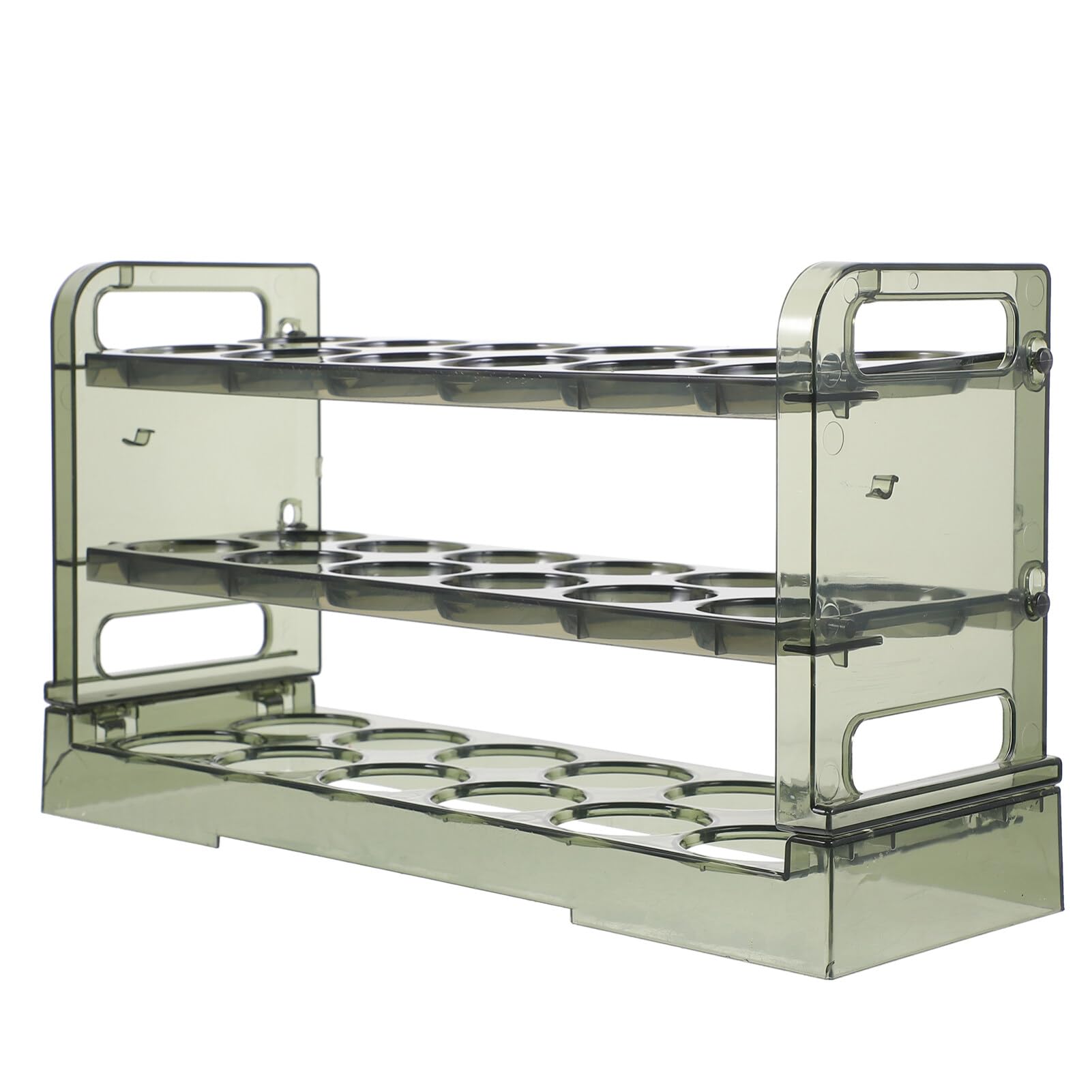 Veemoon Egg Holder for Refrigerator 3 Layers Egg Rack Egg Storage Organizer Large Capacity Egg Box Plastic Kitchen Egg Holder for Home Kitchen Countertop Supplies Green