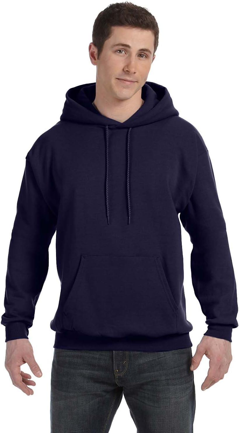 Hanes ComfortBlend EcoSmart Men`s Pullover Hoodie Sweatshirt Navy