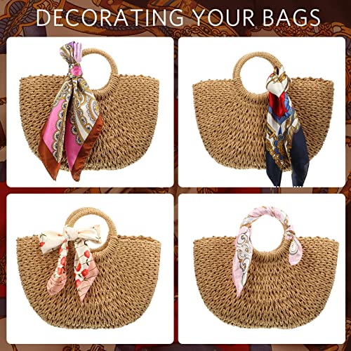 Handepo 40 Pieces Women Head Scarf Satin Square Silk Feeling Mixed Color Hair Neck Head Scarf Set, 19.69 Inch3