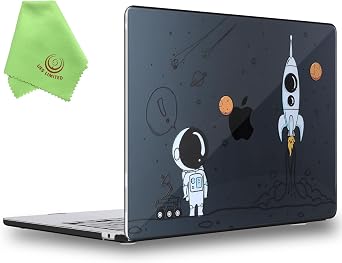 UESWILL Case Compatible with MacBook Air (15 inch, M2 M3 M4 M5, 2023 2024 2025 2026) Model A3448 A3241 A3114 A2941, Pattern Hard Shell Case Cover + Microfiber Cloth, Astronaut A