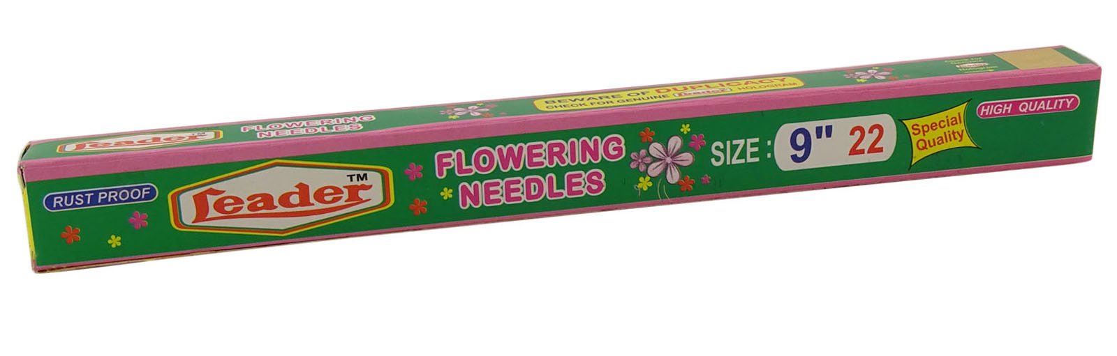 Leader-Sewing 9 Inch Rust Proof Steel Needles for Flower Garland Making - Pack of 100 (Silver Tone)