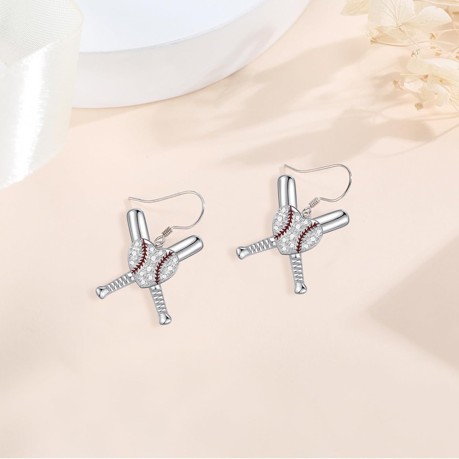 Soccer/Volleyball/Football/Basketball Earrings 925 Sterling Silver Sports Dangle Earrings Soccer Jewelry Gifts for Women
