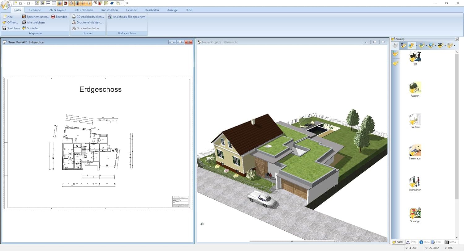 3D CAD 14 Architecture 2D / 3D Architektur für Hausplaner, Grundrisse, Wohnungen für Windows 11, 10, 8., 7
