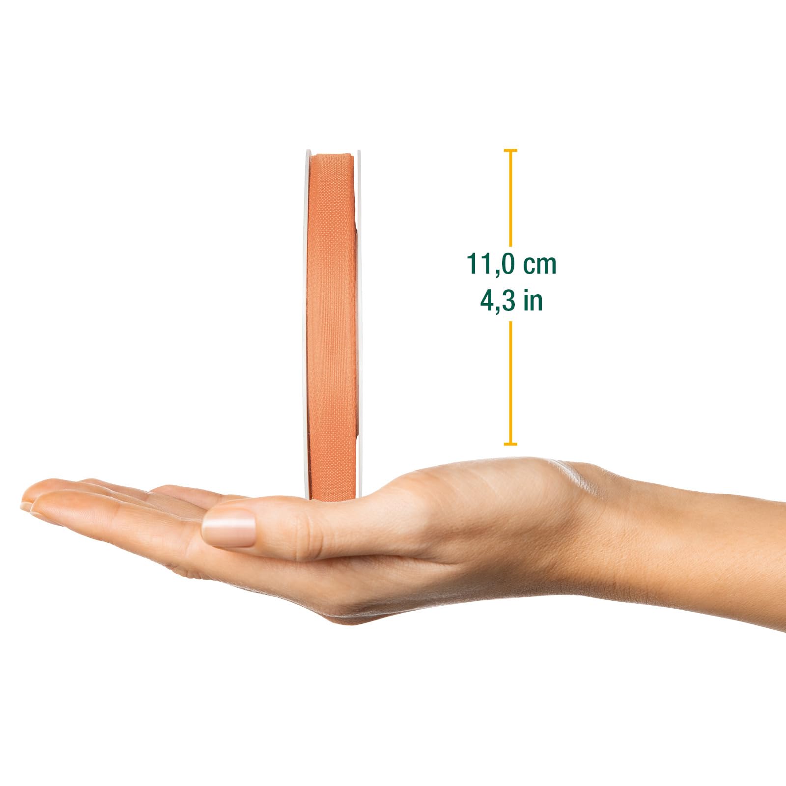 Halbach Seidenbänder Gift Ribbon Width 10 mm Length 25 m Ribbon Made in Germany Gift Ribbons in a Variety of Colours and Widths Perfect for Packaging and Decorating Colour: Apricot - Image 2