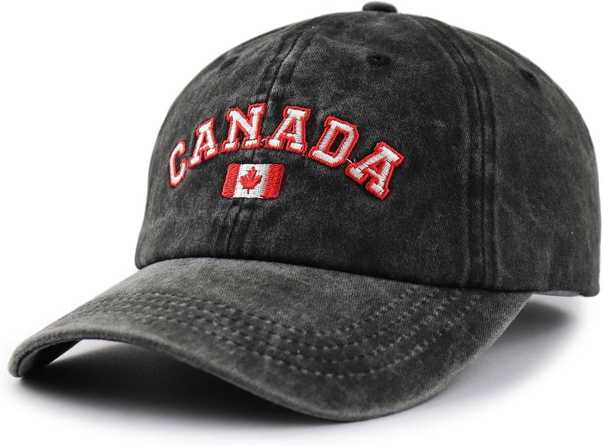 Canada Hats for Men Women, Adjustable Embroidered Cotton Canadian Baseball Cap - Image 3