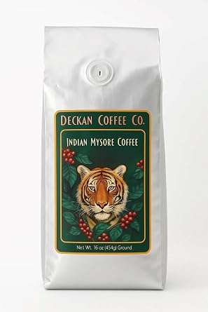 South Indian Mysore Coffee - Ground with Chicory - Authentic New Orleans/Indian Style Blend, Bold and Flavorful, 1lb Bag - Distinctive Chicory Coffee Taste