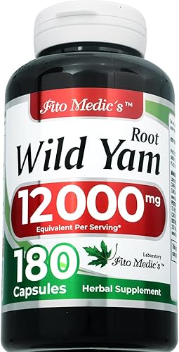 FITO MEDIC'S Laboratorio  ñame silvestre  Cápsulas de raíz de ñame silvestre  180 Cápsulas  12000 mg  Raíz de ñame silvestre  Extracto de ñame