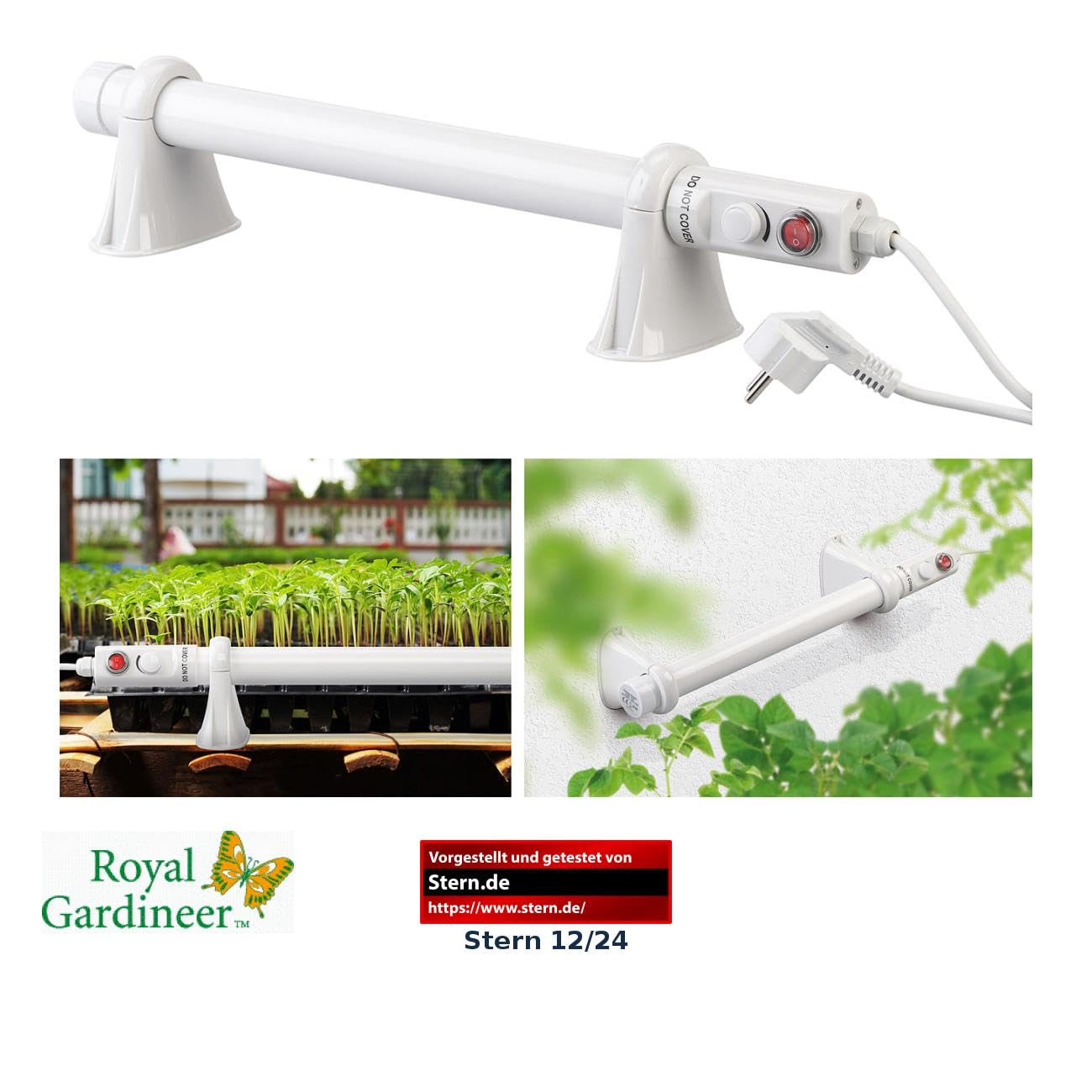 Radiateur tubulaire électrique 55 W pour serre de jardin [Royal Gardineer]