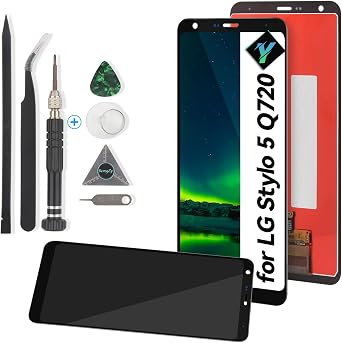 for LG Stylo 5 Screen Replacement Digitizer Touch Screen for LG Stylus 5 Q720 LM-Q720CS Q720MS Q720TSW Q720QM5 Q720QM6 Q720VSP LCD Display Assembly Part with KitBlack