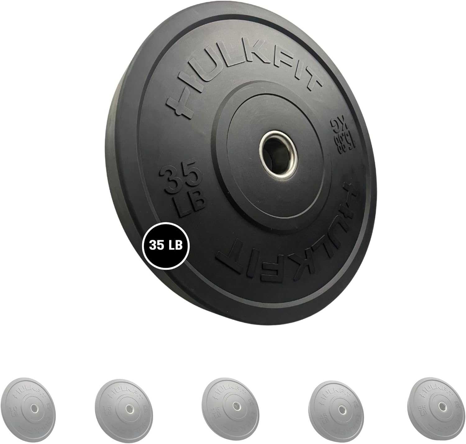 HulkFit 2-inch Sport Series Olympic Weight Plates Bumper Plates for Barbell Weightlifting Strength Training with Shock Absorbing Low Bounce Technology - Black & Multicolor