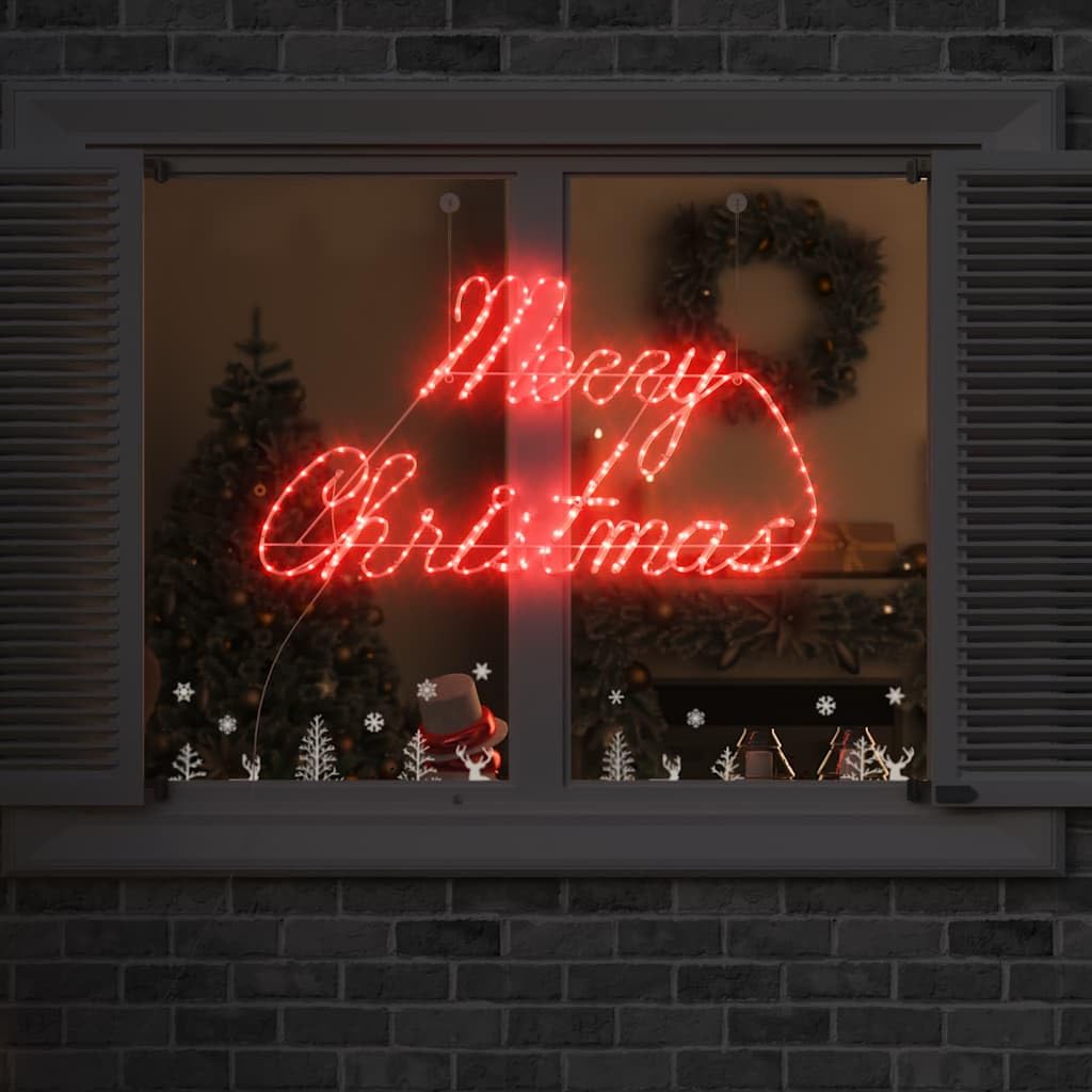 Weihnachtsschild mit 216 LEDs Rot aus Eisen 99 x 55 x 13 cm für Innen und Außen, festliche Weihnachtsbeleuchtung mit Lichtschläuchen, wetterfest