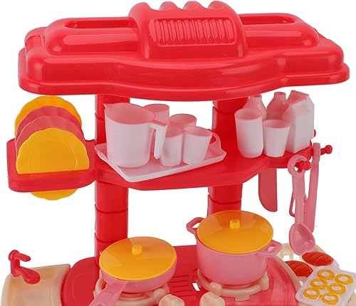 Miniatura 9 de TOPINCN Juego de cocina de simulación para niños pequeños con luces, sonidos, ollas, sartenes, utensilios de cocina, regalos para niños y niñas