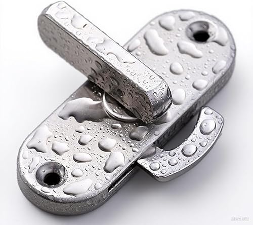 Miniatura 5 de Plata 90 grados de acero inoxidable resistente bloqueo cerradura cerradura cerrojo pestillo para empuje, correderas y puertas de granero