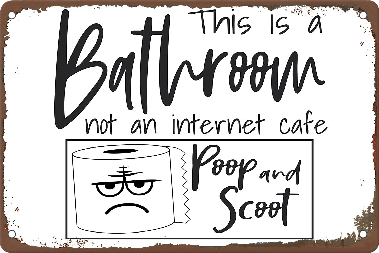 peiyeety This is a Bathrooman Internet Cafe Tin Sign Wall Decor Funny Novelty Metal Sign Plaqu Poster Wall Art Pub Bar Kitchen Garden Bathroom Home Decor 8x12 inch
