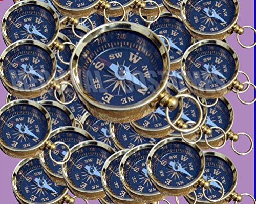 Mahira Nautical 37MM Necklace Style Lot of 100 Shinny Brass Working Compass-Nautical GIF A