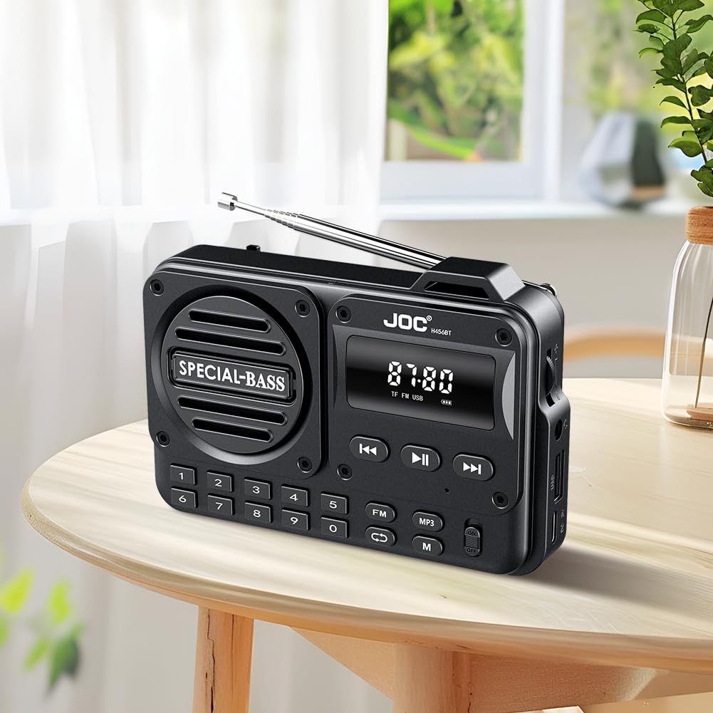 Radio FM Digital portátil, grabadora de Radio Digital Recargable BT 5.4, Altavoz de Radio para Viajes en casa, Regalos para Personas Mayores