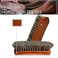 Vista 7 de 2 cepillos de pelo de caballo, cepillo de brillo de zapatos de caballo alemán, juego de cepillos de detalles, cepillo de limpieza de gamuza