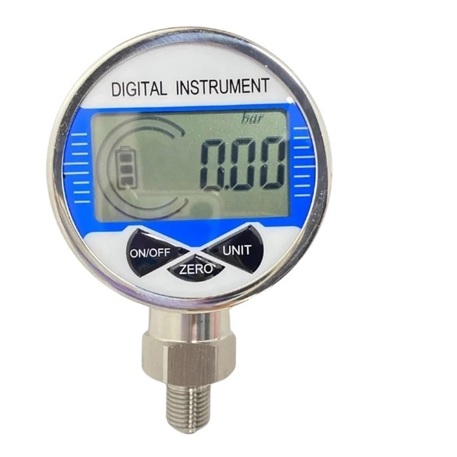 0–100 MPa LCD-Digital-Hydraulikdruckmessgerät, 60 mm SS304 Öl-Wasser-Druckmessgerät, 40 MPa, 6 MPa, 100 kPa, 500 kPa (0–6 MPa, NPT1–4)