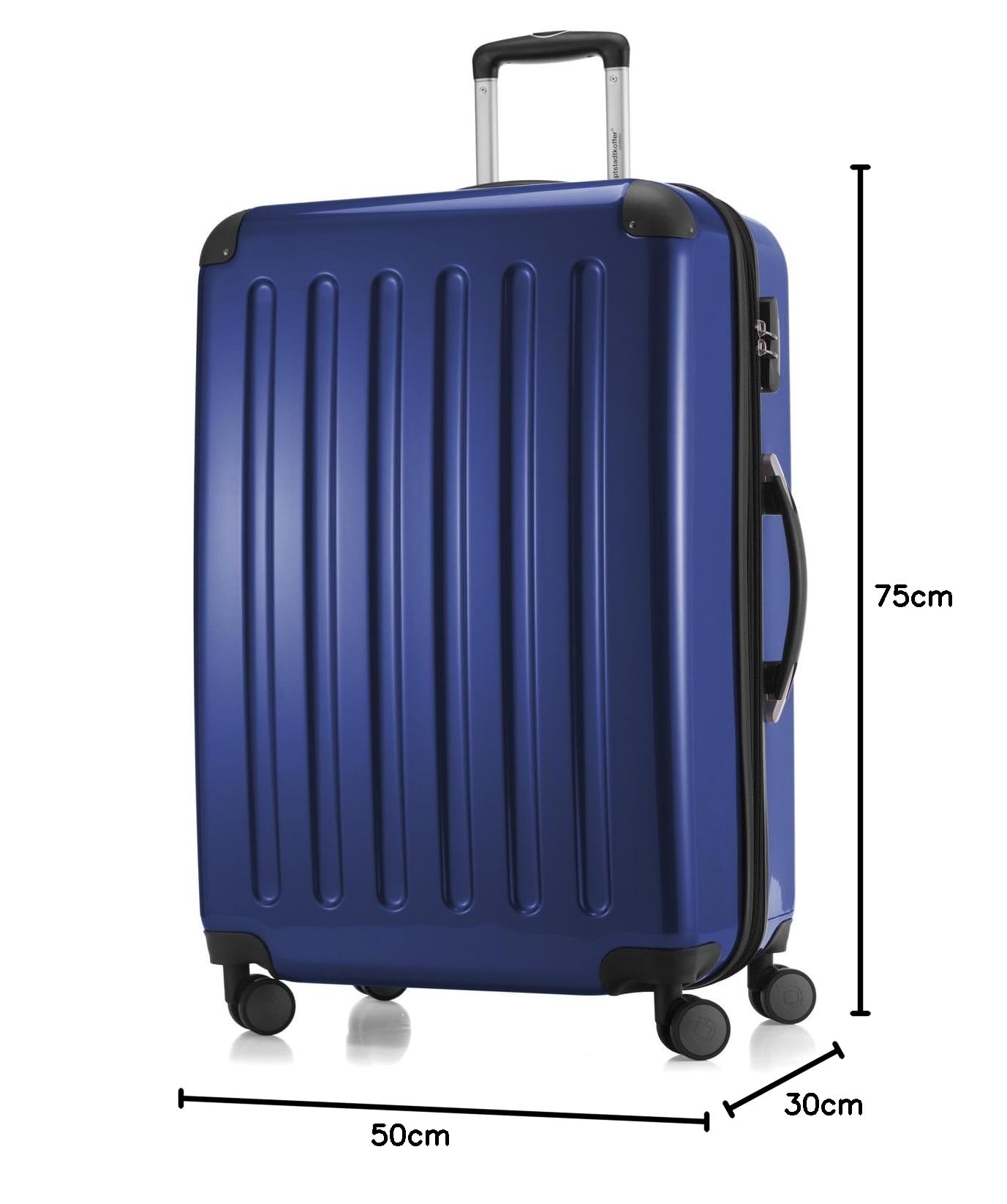 HAUPTSTADTKOFFER - Alex R2 - Juego de 3 Maletas, Maletas rígidas, Trolley, Equipaje de Viaje Mate, Set de Viaje, 4 Ruedas Dobles (S, M y L), Azul Oscuro