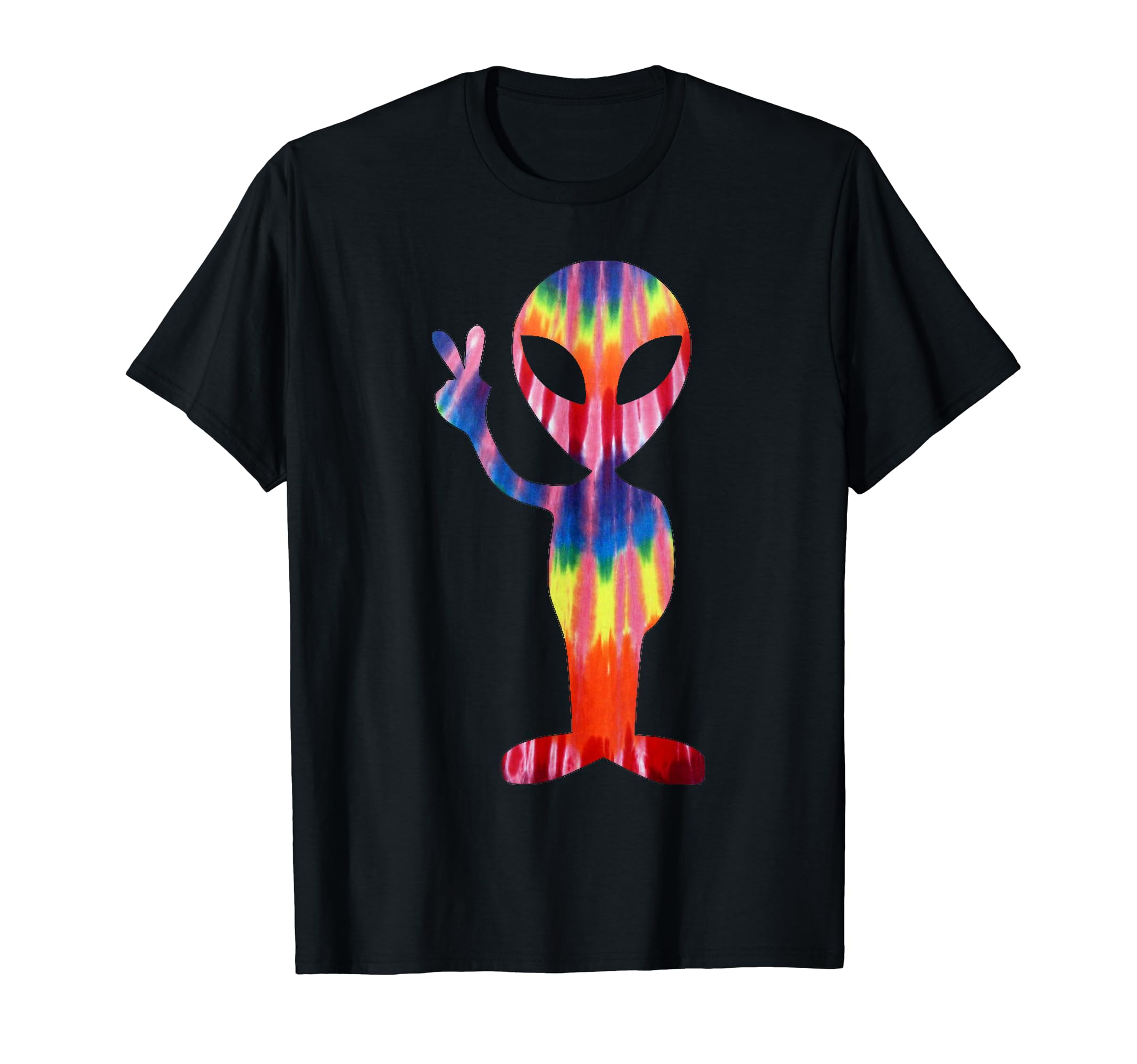 Alien Tie Dye Peace Outer Space Hippie 70s Colorful Gift T-Shirt