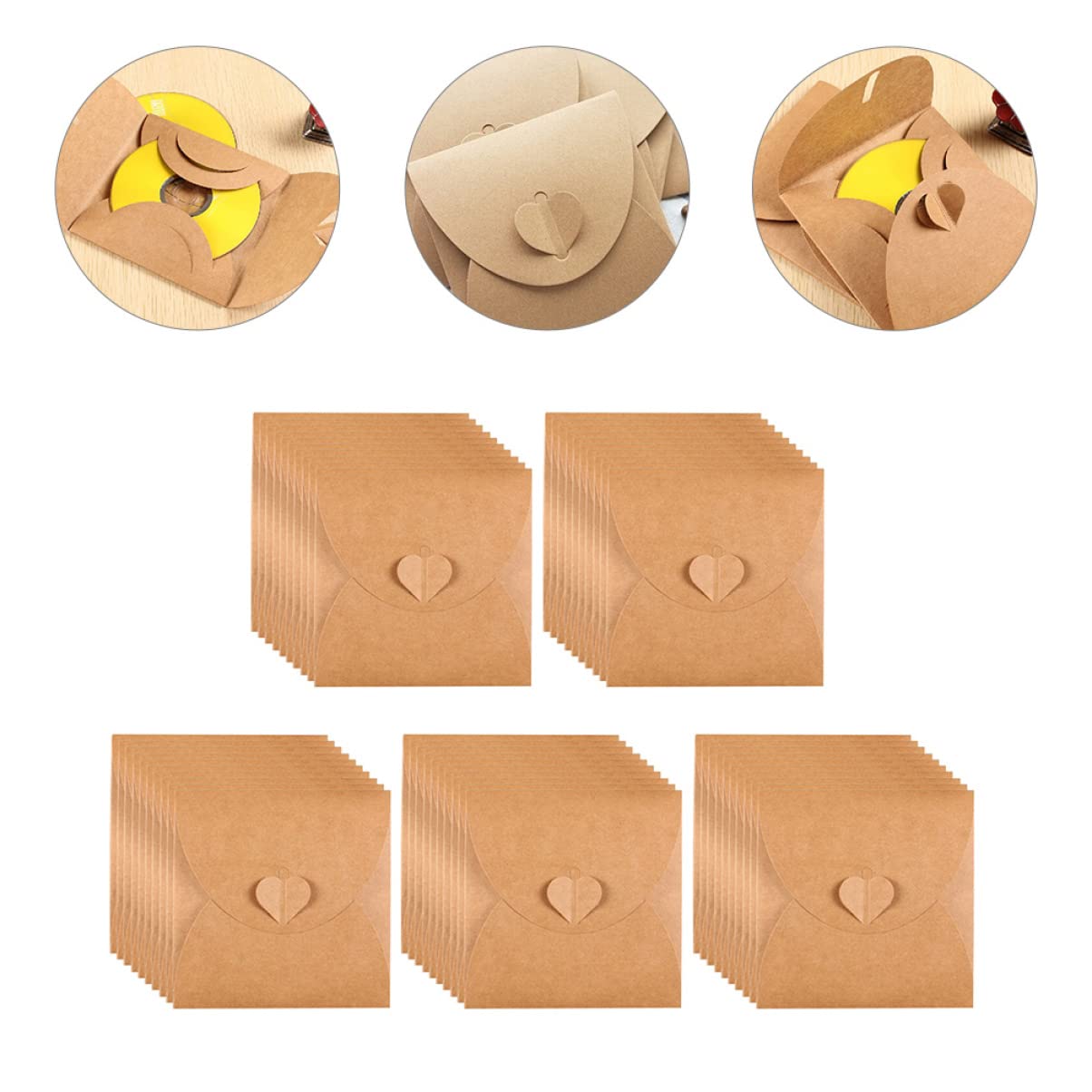 Buste in Carta Kraft per Dvd e CD, 50 Pezzi, Stile Retro | Conservazione Ordinata, Isolamento Dalla Polvere, Protezione da Graffi, per Casa e Sala Cinema