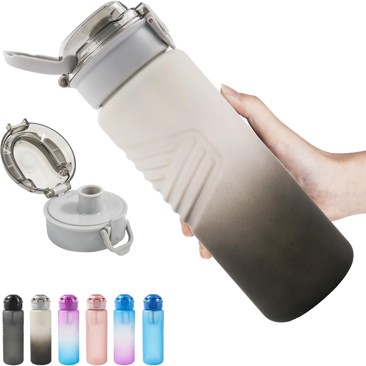 Kerilyn 32oz Water Bottle, Leakproof Sports Water Bottle, BPA Free Plastic Water Bottle No Straw, Reusable Water Bottle with Handle, Fruit Infuser for Gym Fitness, Camping, Outdoor, White&Black Kerilyn 32oz Water Bottle, Leakproof Sports Water Bottle, BPA Free Plastic Water Bottle No Straw, Reusable Water Bottle with Handle, Fruit Infuser for Gym Fitness, Camping, Outdoor, White&Black