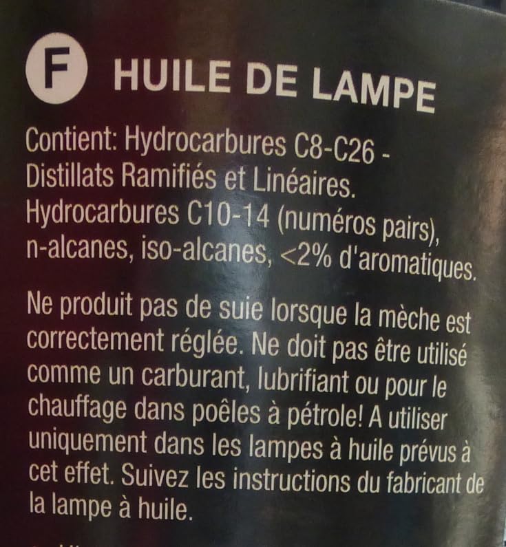 Lot de 12 bouteilles d'huile de paraffine incolore pour lampe (12 x 1L)