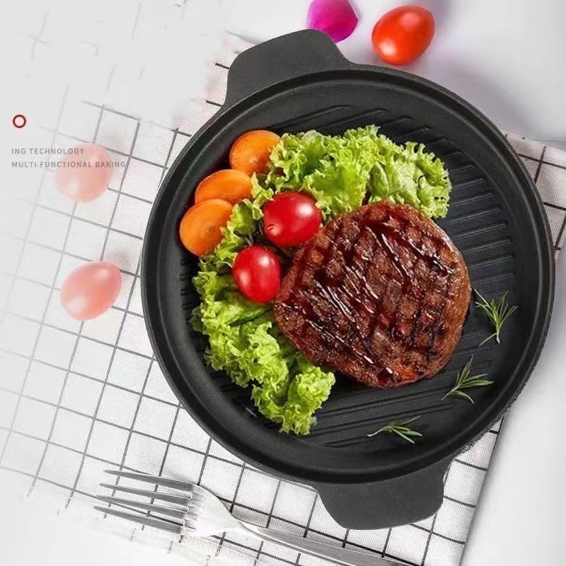 新品未使用　ステーキ皿　1人用鉄板　牛　3セット ステーキ皿 鉄板 IH 23×13cm 小判型 プレート 鉄 オーブン ガス