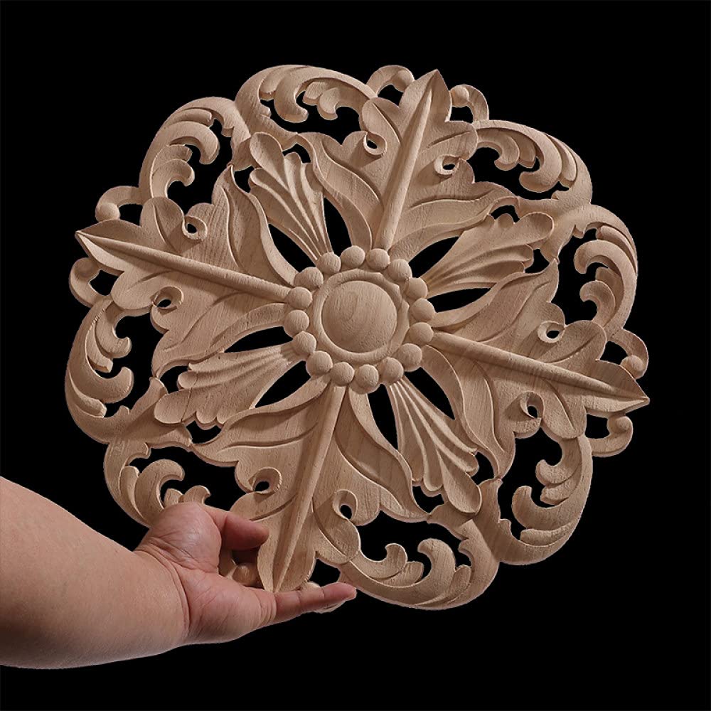 Applique ronde fleur en bois décoration maison LIJUCAI Y15