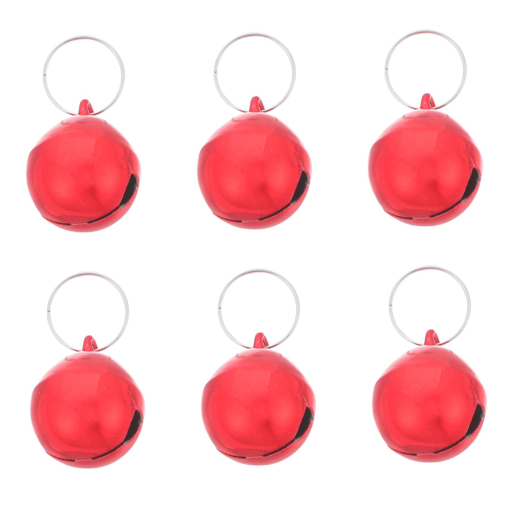 BCOATH 6pcs Round Dog Bells Dog Collar Charms Pet Pendant Lost Trainings For Collars Pet Pendant Accessories Red