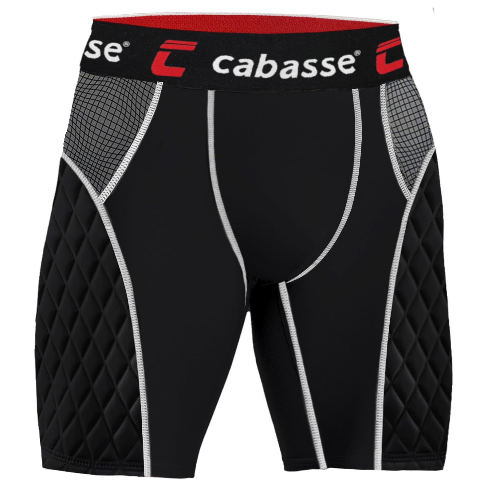 Cabasse Adult Elite Padded Sliding Shorts w/Cup Pocket, Men's Slider Shorts for Baseball & Football